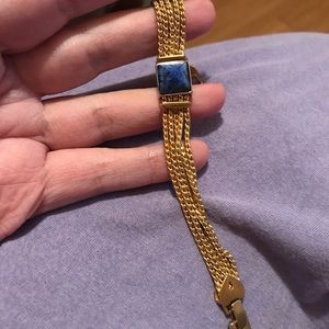 Keep brand gold bracelet with a blue stone